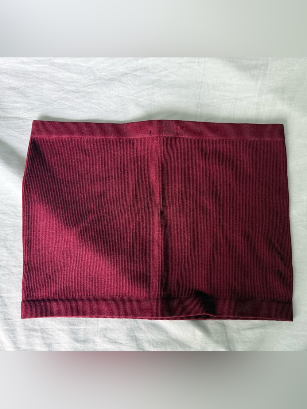 Bozzolo Wine Ribbed Strapless Knit Top